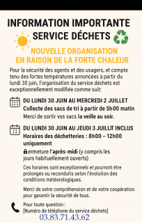 réorganisation des collectes déchets en été